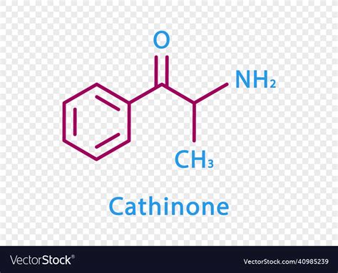 Cathinone chemical formula structural Royalty Free Vector