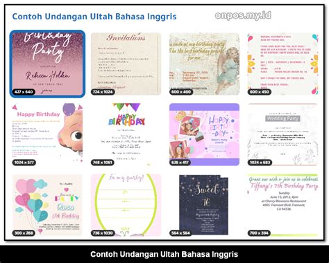 √ 10 Contoh Undangan Ultah Bahasa Inggris: Invitation Party - ONPOS