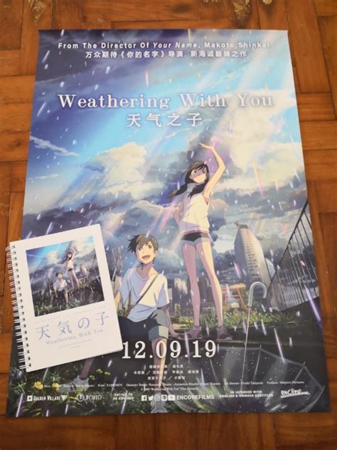 Weathering With You poster and notebook, Everything Else on Carousell