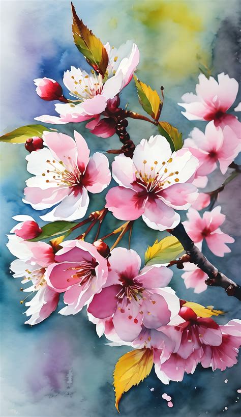 Cherry Blossom Art Illustration Free Stock Photo - Public Domain Pictures