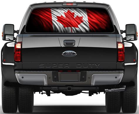 Canadian Flag Rear Window Graphic Decal Truck SUV Dodge Ford