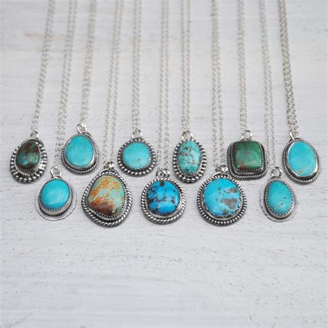 Turquoise Necklace Turquoise Jewelry Sterling Silver