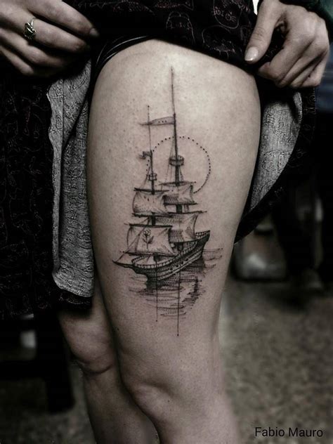 Sailing Ship Drawing Tattoo