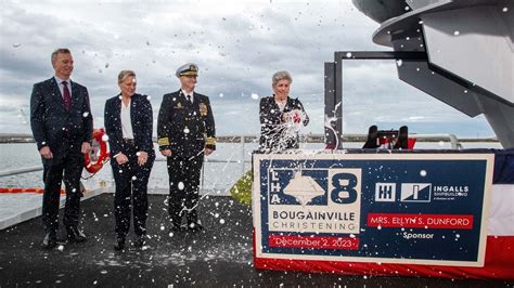 Ingalls christens Navy’s newest amphibious assault ship, future USS Bougainville - al.com