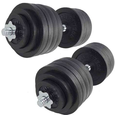 Pair Adjustable Cast Iron Dumbbells Weight 200 lbs Kit Set Total Titan ...