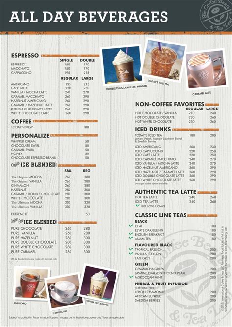 Coffee Bean Tea Leaf Menu - Here's a Menu Guide for Coffee Bean and Tea ...