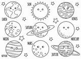 Vector Black And White Planets Set For Children Outline Illustration  sketch template