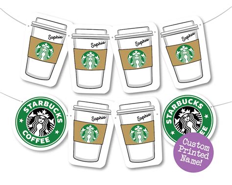 Custom Name Starbucks Banner Starbucks Banner Starbucks Party Starbucks Birthday Starbucks ...