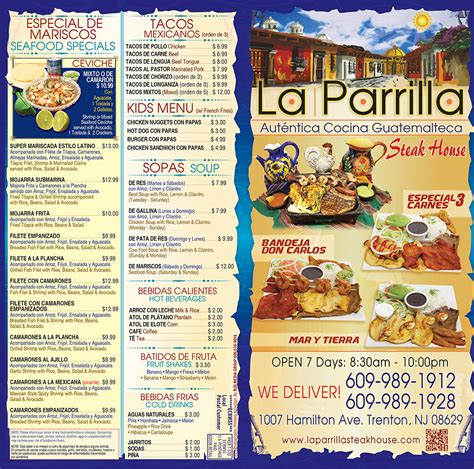 La Parrilla Restaurante Menu Page 1 - La Parrilla Steak House