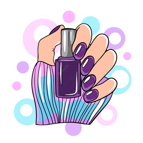 Premium Vector | Nails and manicure concept vector illustration nail polish in female hand