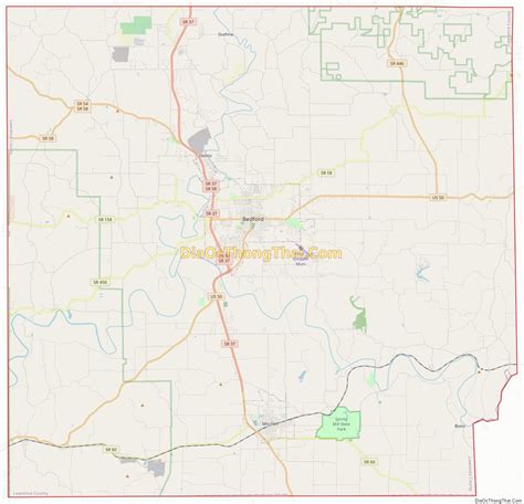 Map of Lawrence County, Indiana - Thong Thai Real