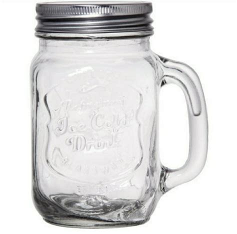 White Mason Glass Jars With Handles, 100, Capacity: 500 Ml, Rs 29 /piece | ID: 22086003662