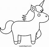 Simple Unicorn Outline Coloring Pages sketch template