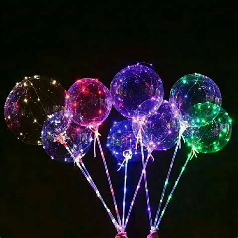 1pc Led Light Up Balloon Flashing Color Transparent Balloons with ...