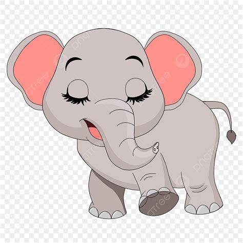 Elephant Line Clipart Transparent PNG Hd, Hand Drawn Cartoon Line Elephant Clipart, Elephant Ear ...