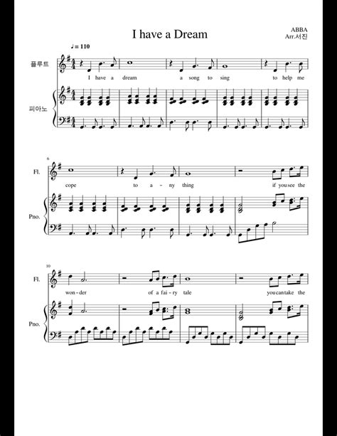 I have a Dream sheet music for Flute, Piano download free in PDF or MIDI