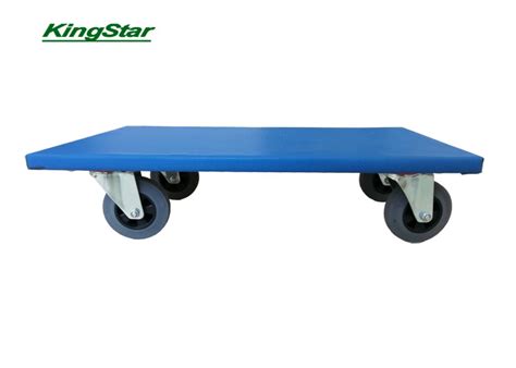 Heavy Duty Furniture Trolley 4 Wheel Moving Dolly With Blue Anti Slip Cover