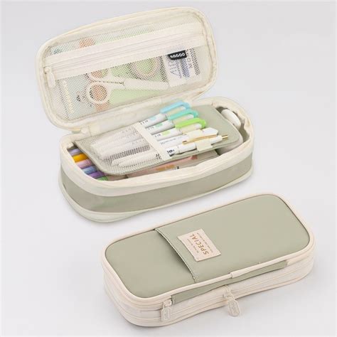 Angoo Macaron Double-layer Retractable Large-capacity Pencil Case ...