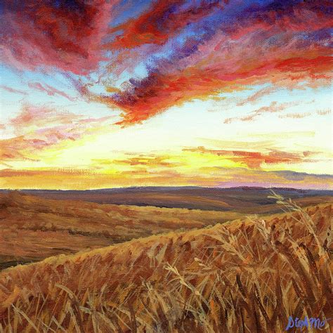 Great Plains Sunset Painting by Steph Moraca - Pixels