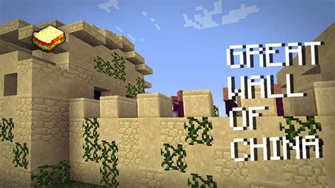 Minecraft, MCPE 1.2 | How to make a Great Wall Of China - YouTube