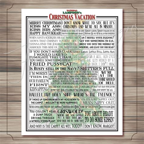 National Lampoon Christmas Vacation Movie Quotes Print // Typography Print // Movie Quotes ...