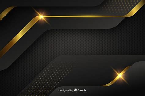 Free Vector | Dark background with golden abstract shapes | Vector free, Abstract shapes, Dark ...