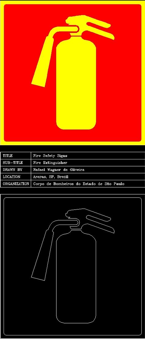 Fire Extinguisher 2D DWG Block for AutoCAD • Designs CAD