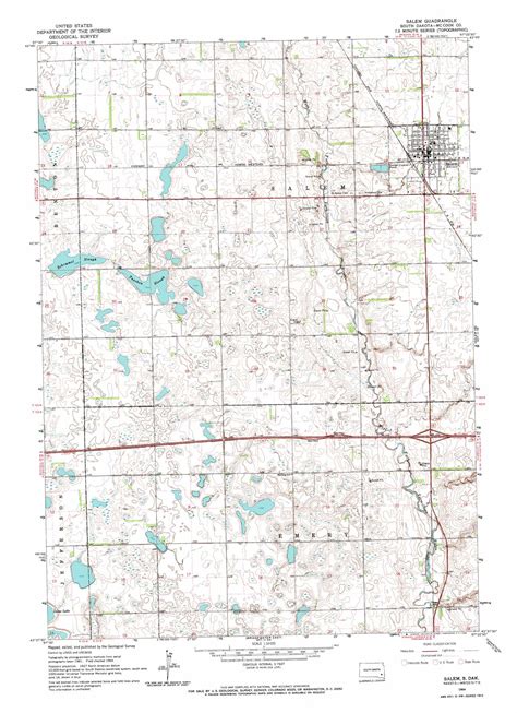 Salem topographic map, SD - USGS Topo Quad 43097f4