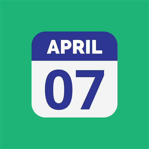 April 7 Calendar Date 23393920 Vector Art at Vecteezy