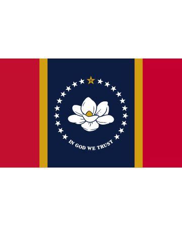 New Mississippi Flag 2ft. x 3ft. for Outdoor Use