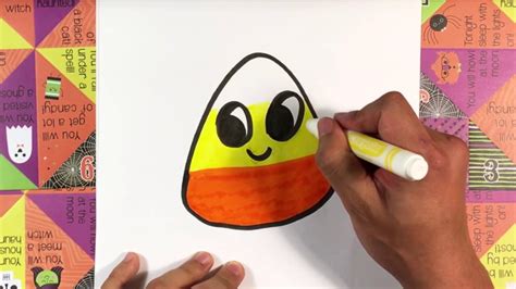 How to Draw Cute Candy Corn - YouTube