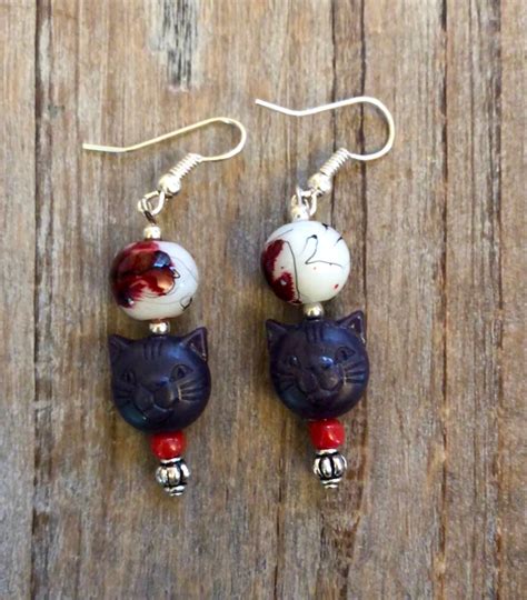 Halloween Cat Earrings | Etsy