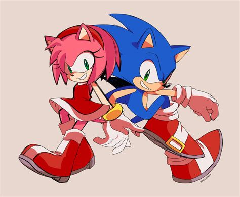 Sonic and Amy by panic-puppet on DeviantArt