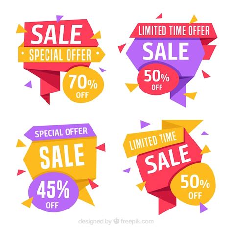 Free Vector | Multicolor sale labels