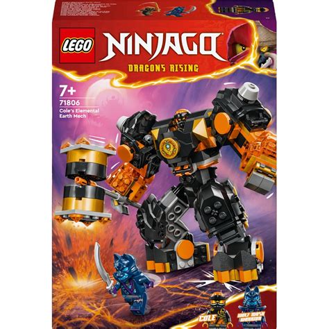 LEGO NINJAGO 71806 Dragons Rising Cole’s Elemental Earth Mech Set ...