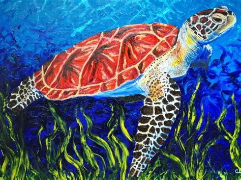 Sea Turtle Oil Painting By Cindy Pinnock | absolutearts.com