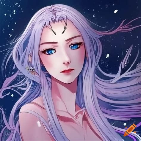Manga illustration of a moon queen