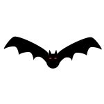 Bat silhouette with yellow eyes vector clip art | Free SVG