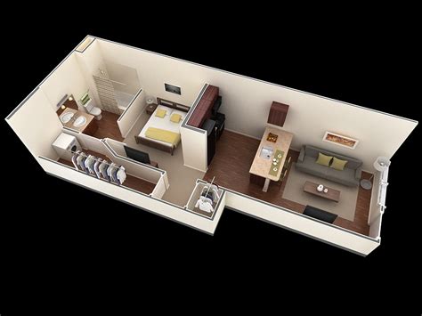 One bedroom house plans, One bedroom house, Apartment plans