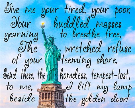 Statue Of Liberty Poem Art Print by American Artist Mark Tisdale