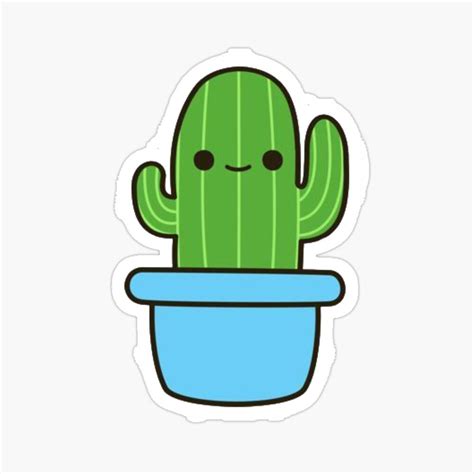 'Cute kawaii cactus' Glossy Sticker by Digital-Market | Cactus stickers, Preppy stickers, Cactus ...