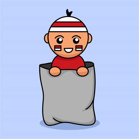 Vector illustration of children's sack race 9506037 Vector Art at Vecteezy