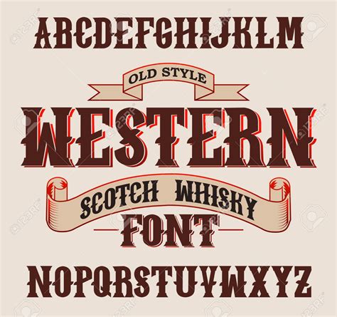 Western Label Font And Sample Label Design With Decoration And ... | Label design, Free ...