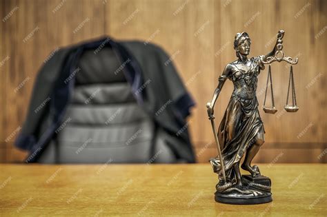 Premium Photo | Statue of justice and judge robe in courtroom