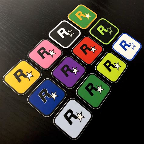 ⭐️⭐️A complete set of all the Rockstar logos as vinyl stickers with ...