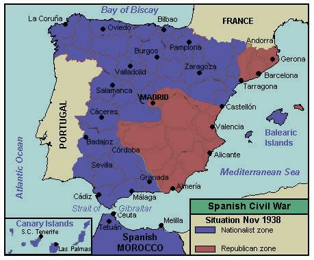 Spanish Civil War maps | NZHistory, New Zealand history online