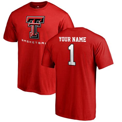 Men's Red Texas Tech Red Raiders Personalized Basketball T-Shirt