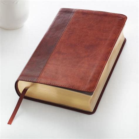 KJV Holy Bible, Giant Print Standard Bible, Two-Tone Brown Faux Leather w/Ribbon Marker, Red ...