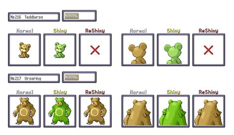 Shiny ReColour: Teddiursa line (gen 3) by ShinyDexProject on DeviantArt