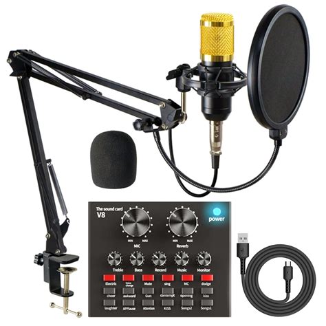 BM800 USB Condenser Mic with V8 Mixer Sound Card Kit - MuzikOne